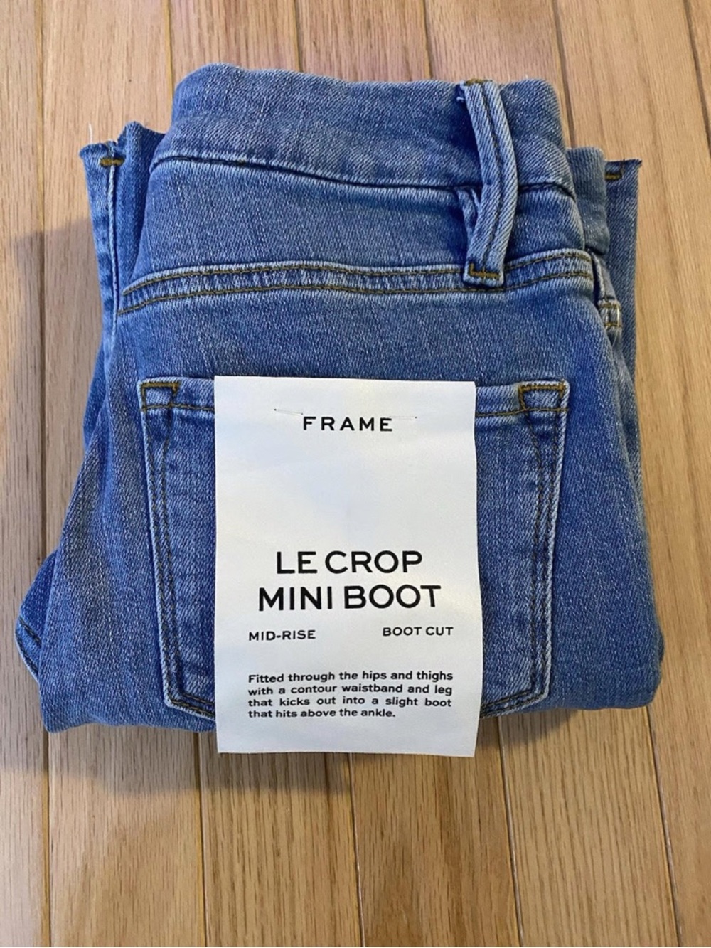 FRAME Le Crop Mini Boot Jeans – Light Wash Blue Denim Size 32 - Picture 11 of 11